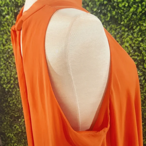 VENUS Orange Sleeveless Midi Sundress for Weddings Size Large - Picture 6 of 9